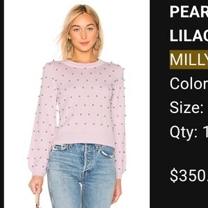 Milly pearl pink ballet & Lilac wool sweater size P NWT